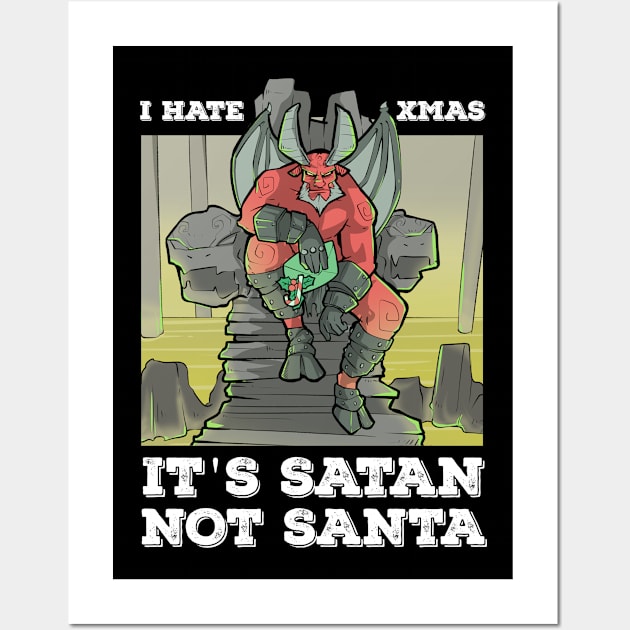 Satan Satanic Santa Claus Christmas Devil Gothic Occult Xmas Wall Art by TellingTales